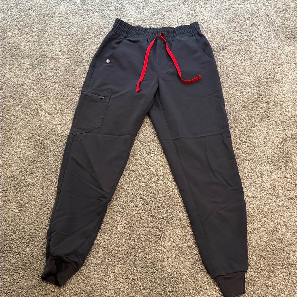 High waisted Figs Gray Technical Collection scrub joggers